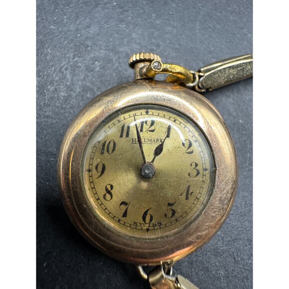 Vintage Hallmark Swiss 1/20 10KT GF Top 15Jewels Art Deco Bracelet Watch 23.5mm - Picture 2 of 14